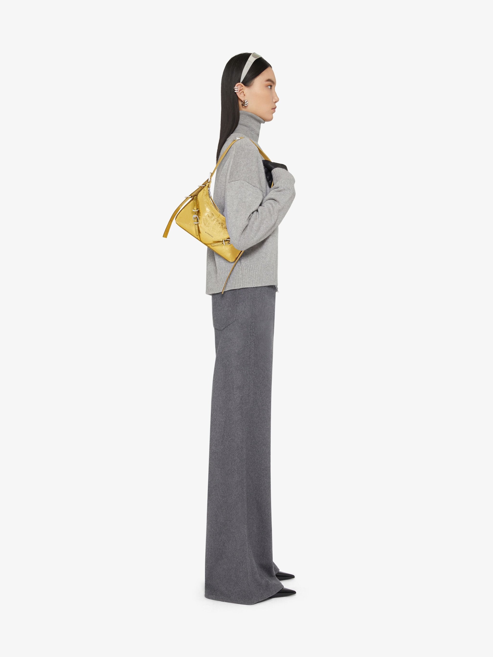 Givenchy Mini Voyou Leather Shoulder Bag In Yellow