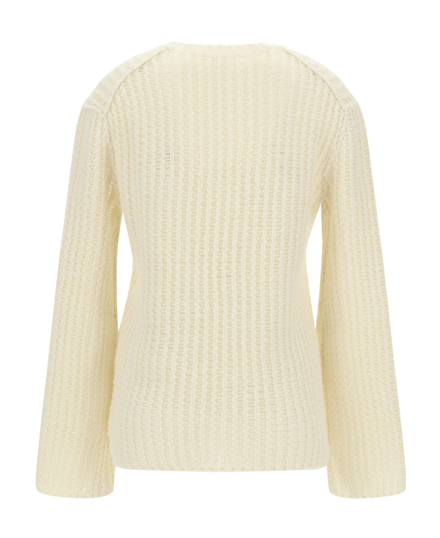 Chloé Long-sleeved Crewneck Knitted Jumper In Nude