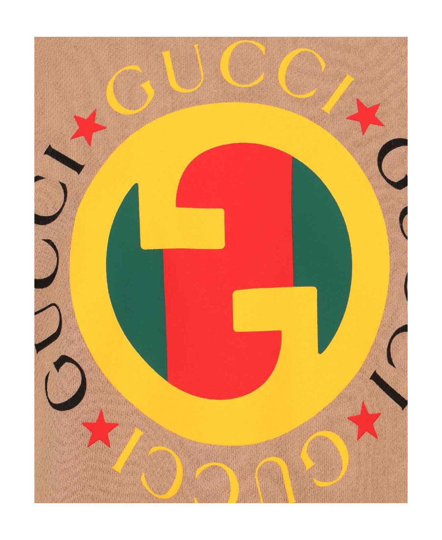 Gucci Heavy Felted Cotton Sweatshirt In Brown