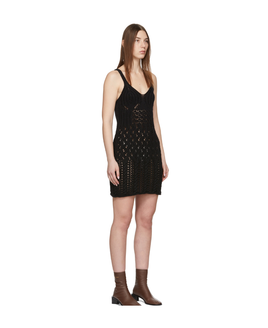 Acne Studios Sleeveless Cotton Knit Mini Dress In Black