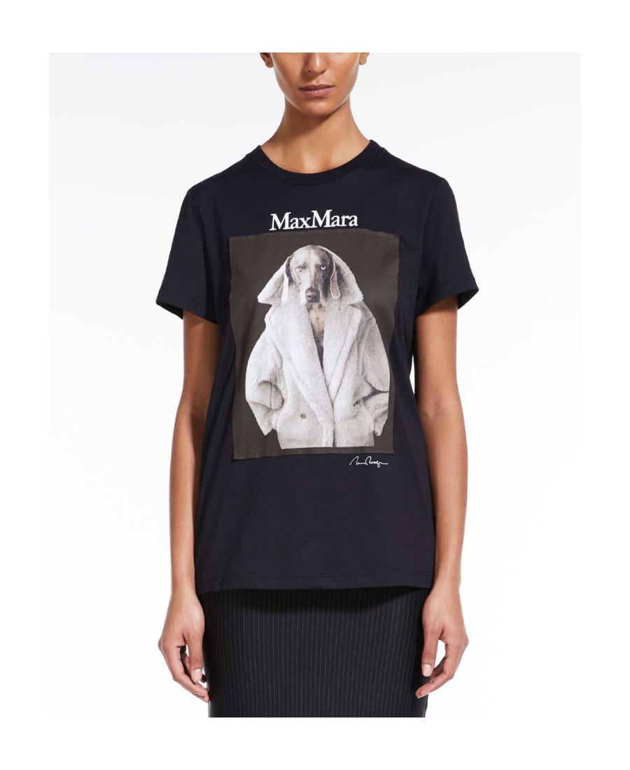 Max Mara Valido Graphic-print Cotton T-shirt In Black