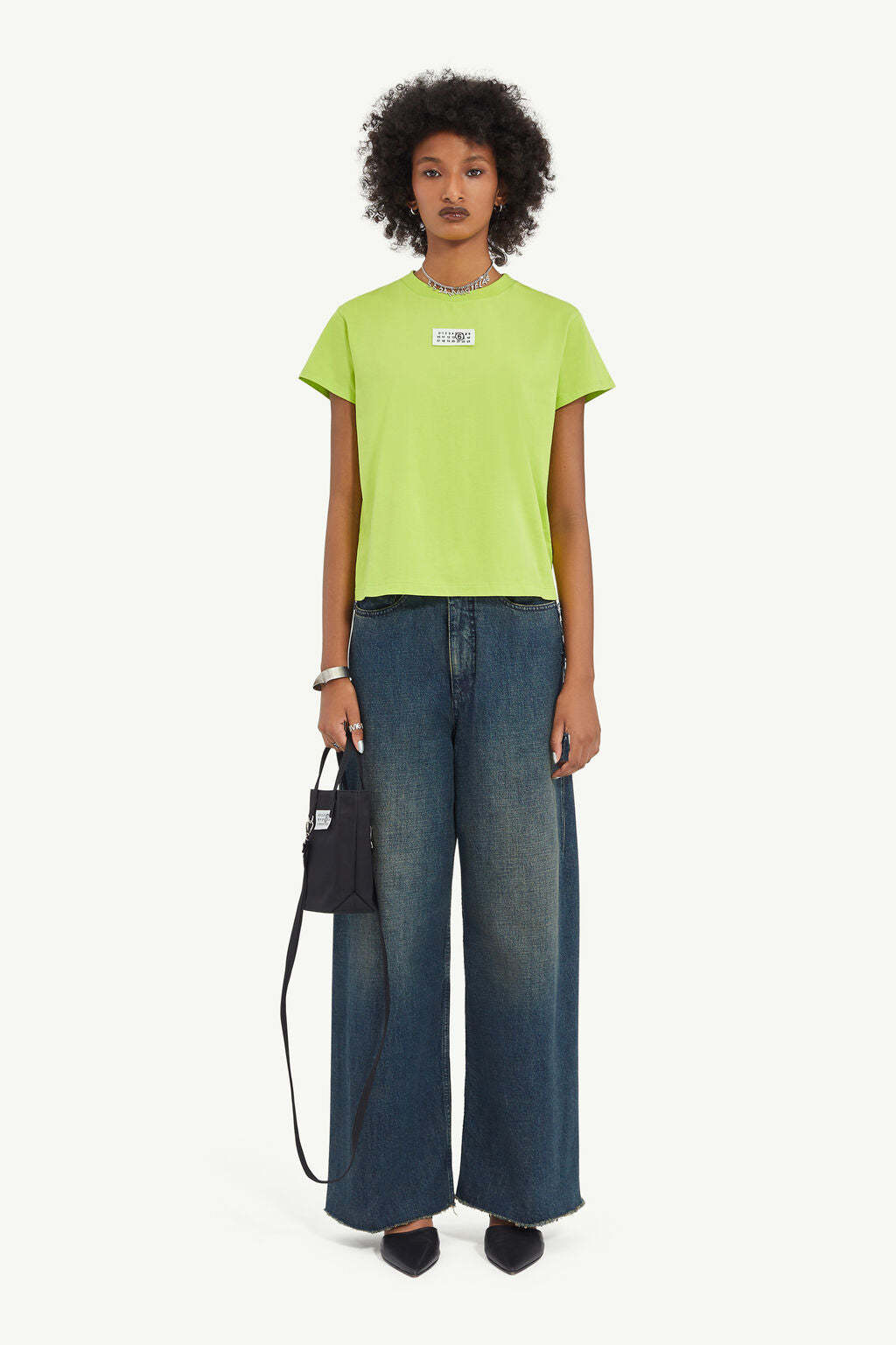 Mm6 Maison Margiela Number-motif Cotton T-shirt In Green