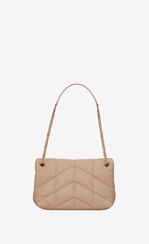 Saint Laurent Loulou Puffer Small Quilted Leather Shoulder Bag In Nude