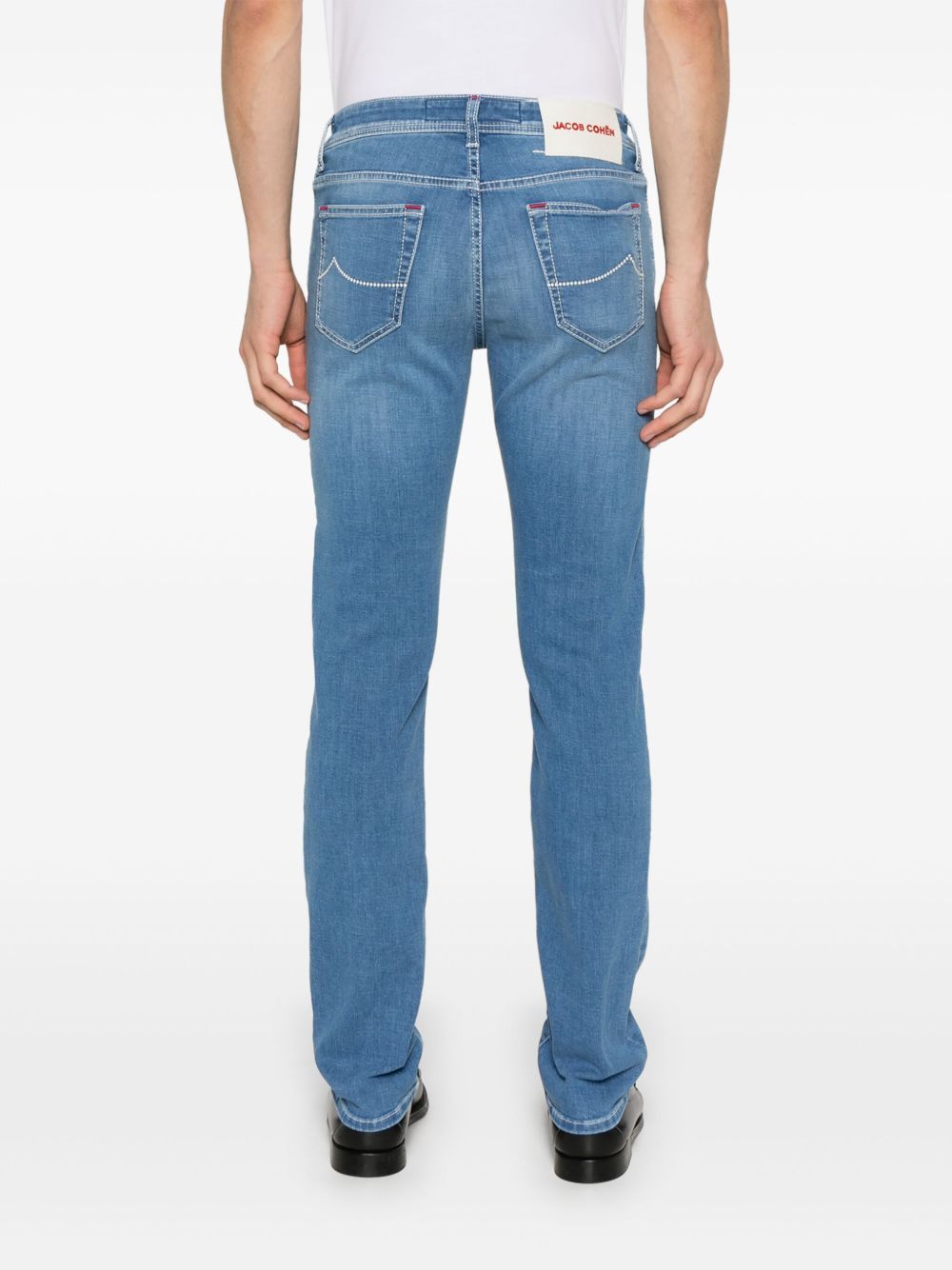 JACOB COHEN BELT LOOP DENIM TROUSERS 