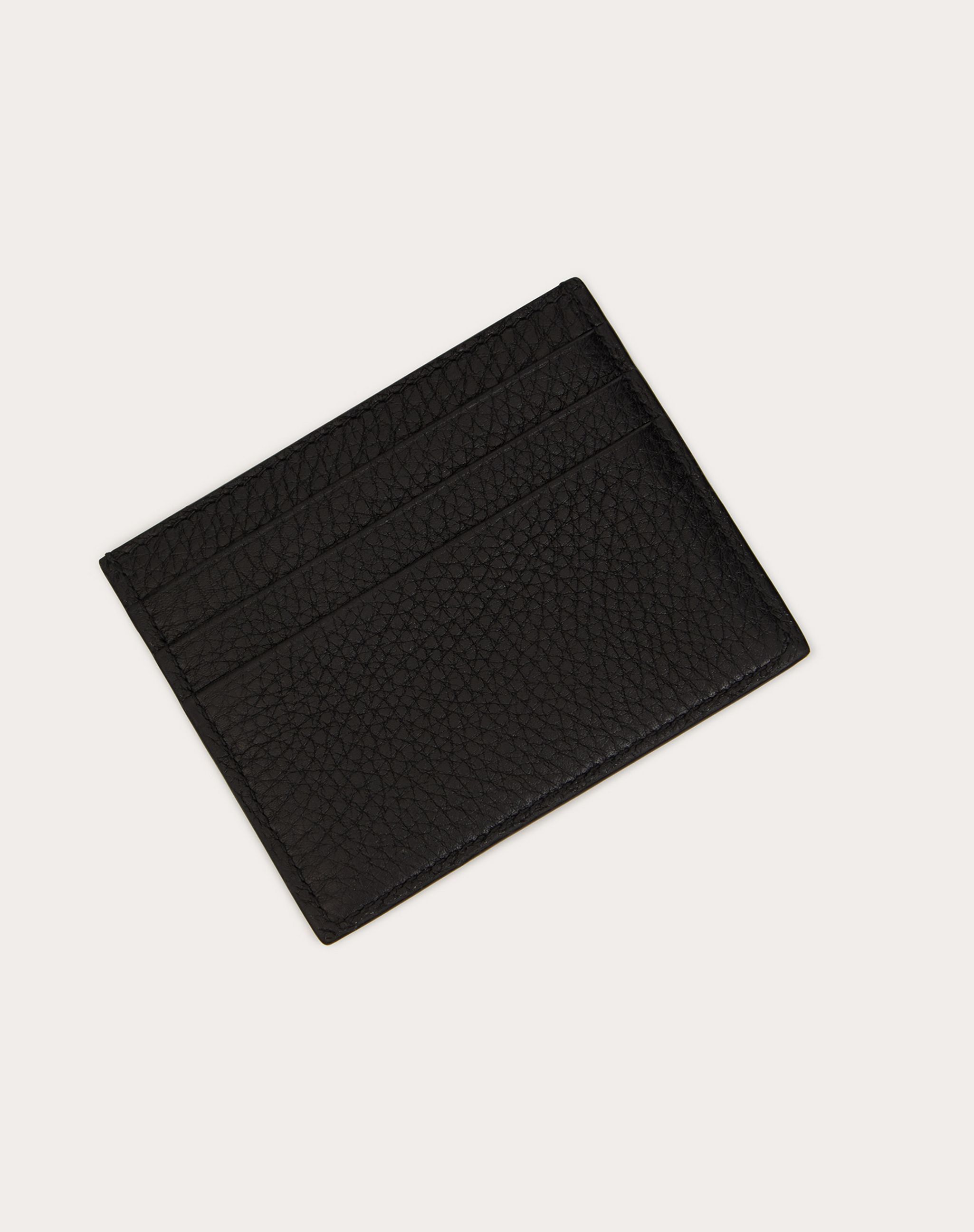 Valentino Logo Debossed Cardholder In Black