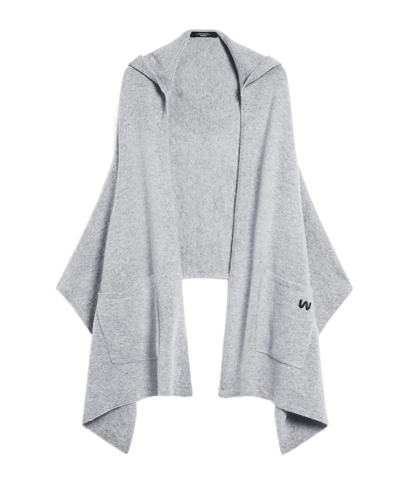 Weekend Max Mara Hooded Cashmere Shawl In Gray