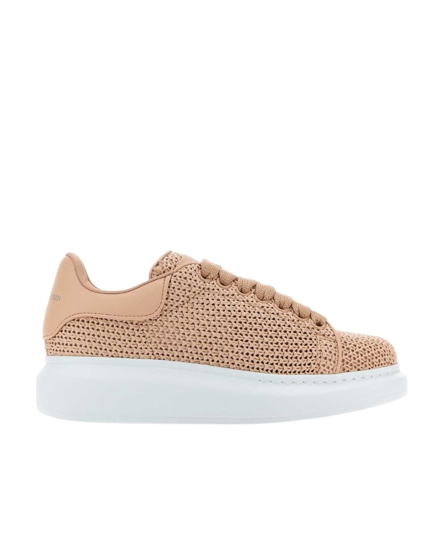 Alexander Mcqueen Oversized Lace-up Sneakers In Nude