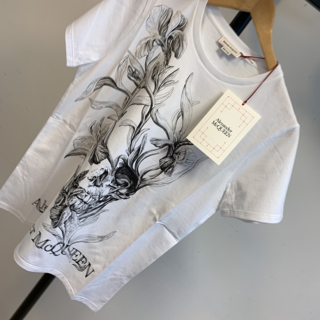 Alexander Mcqueen Iris Crew-neck T-shirt In White