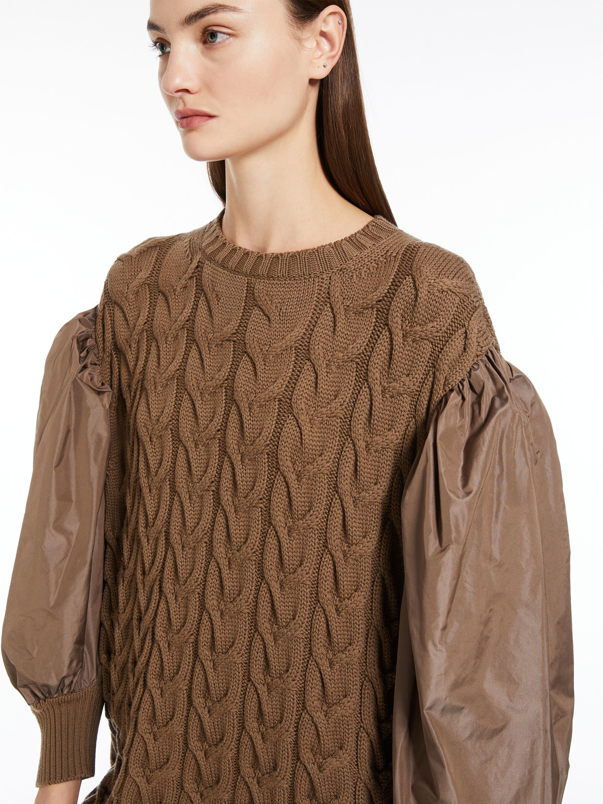 Max Mara Maxmara Vittor Wool Dress In Brown