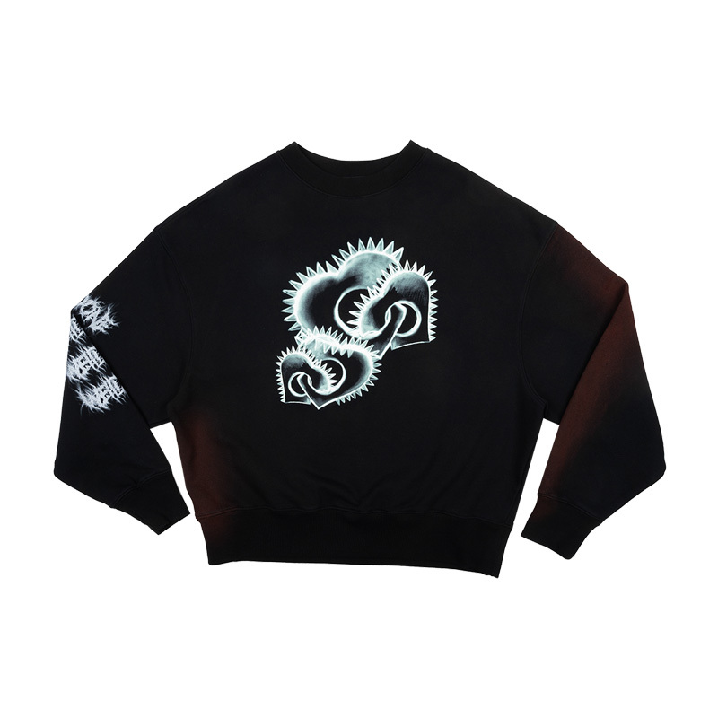 We11 Done Graphic-print Cotton Sweatshirt In Black