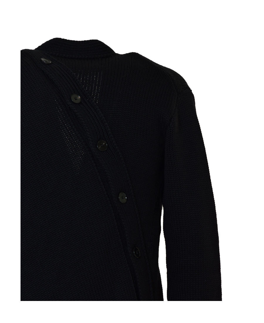 Jil Sander Ribbed Wool V-neck Cardigan In Black