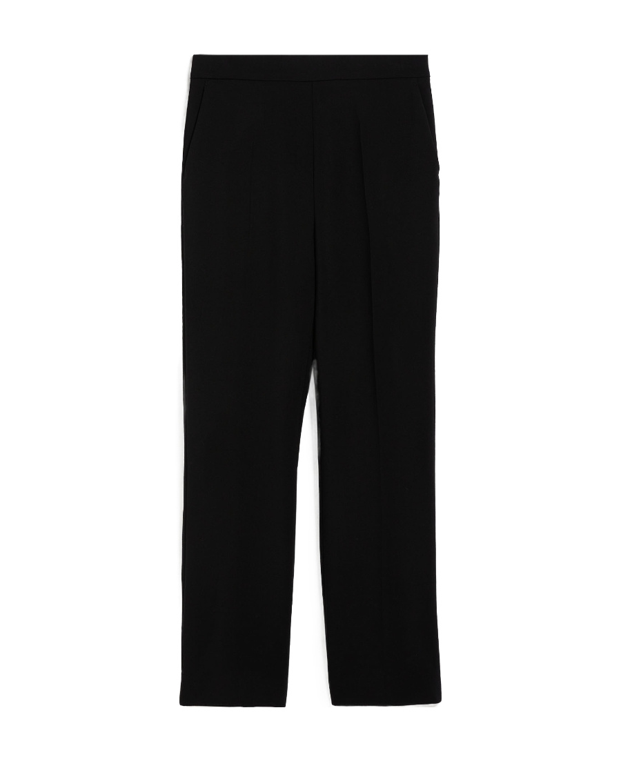 Max Mara Nepeta Ankle-length Trousers In Wool Crepe In Black