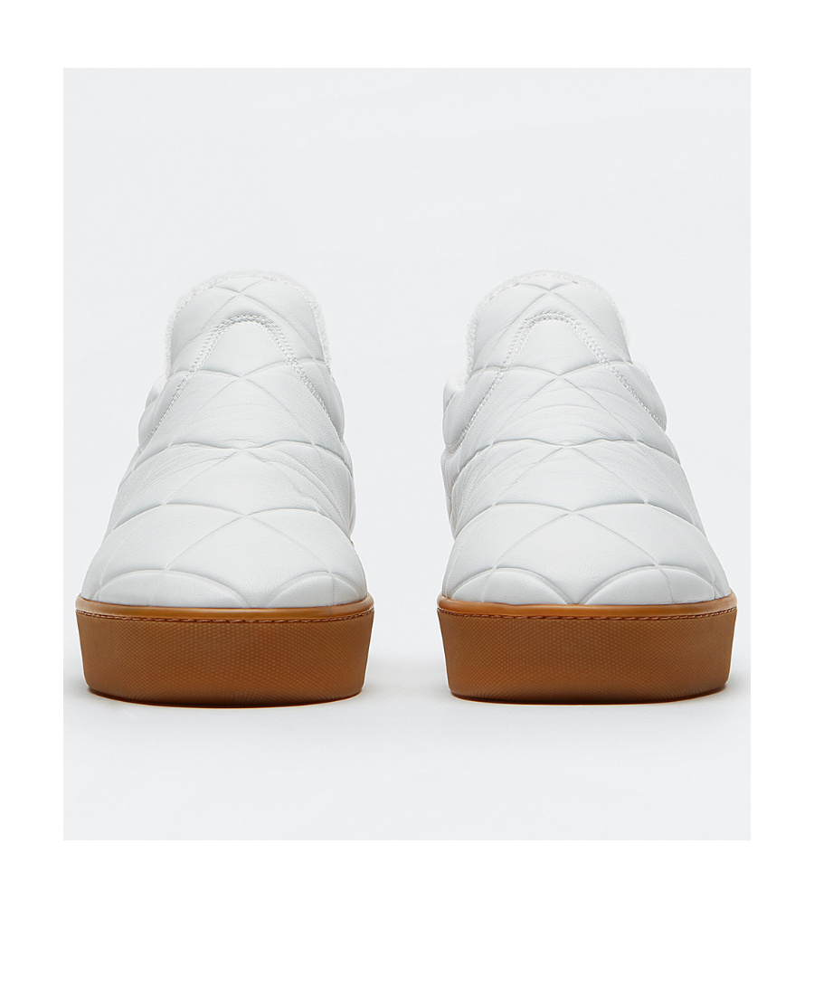 Bottega Veneta Quilted Casual Sports Shoes In White