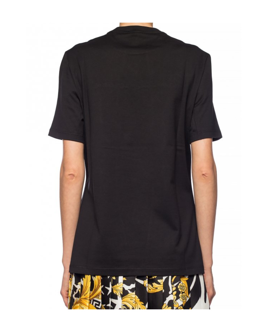 Versace Embroidered Logo T-shirt In Black