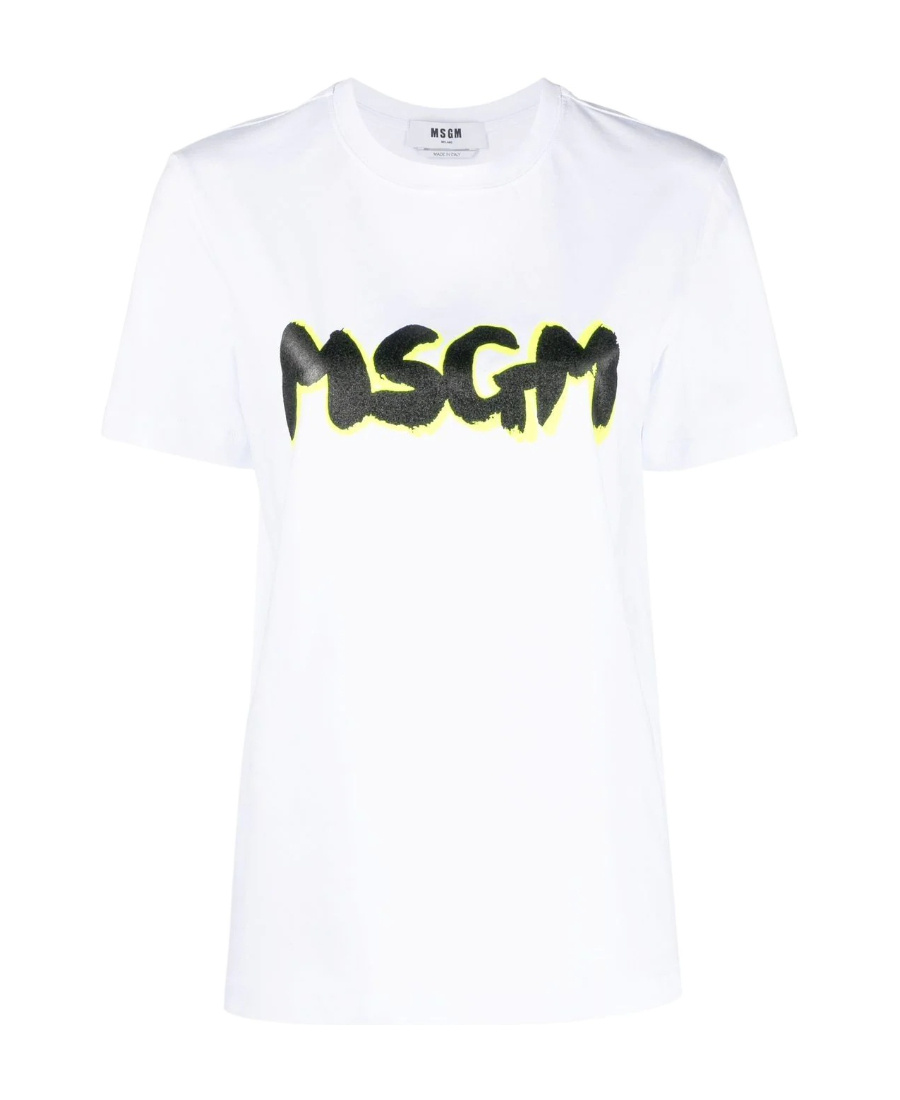 Msgm Logo Short-sleeved T-shirt In White