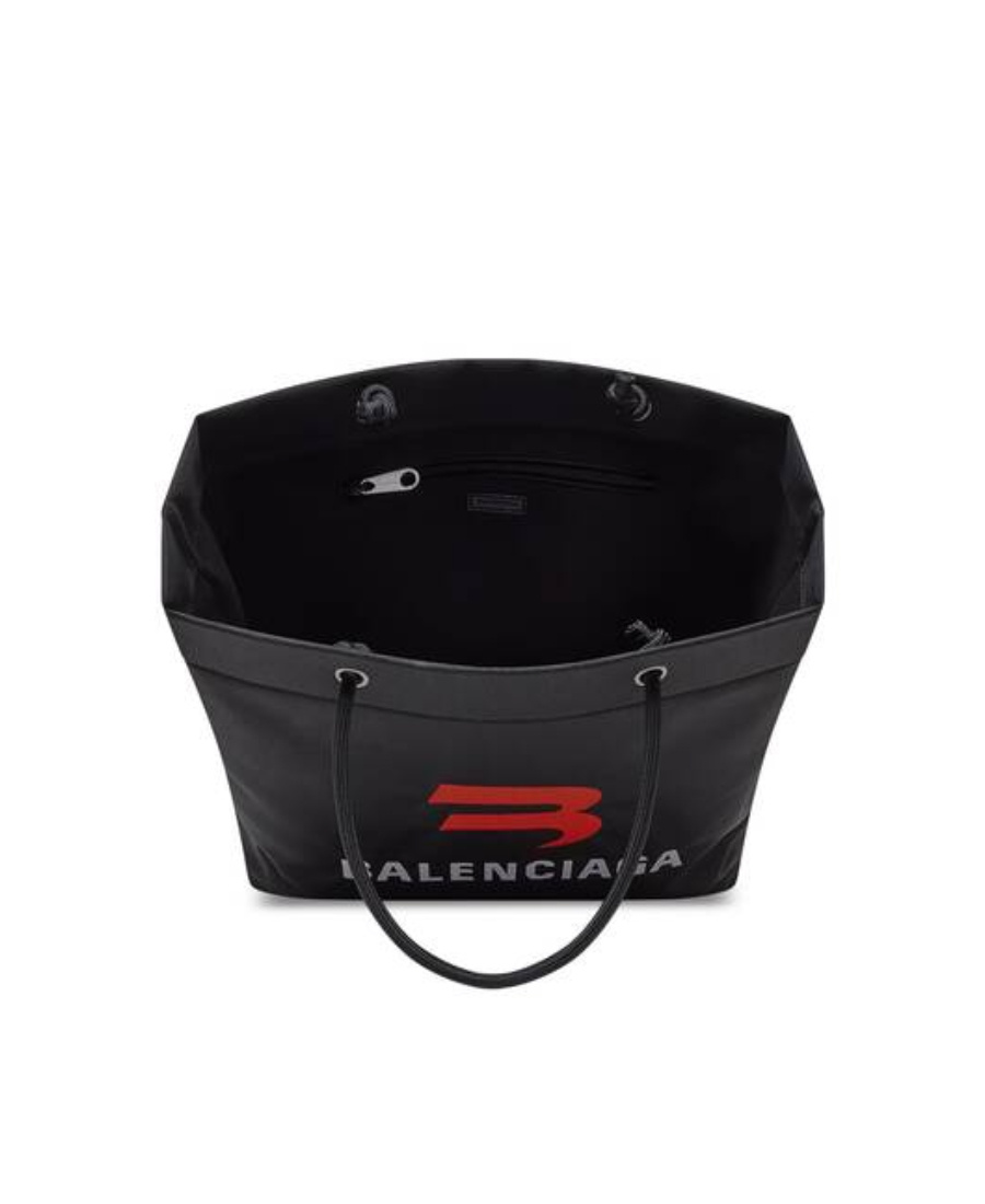 Balenciaga Explorer Logo-embroidered Tote Bag In Black