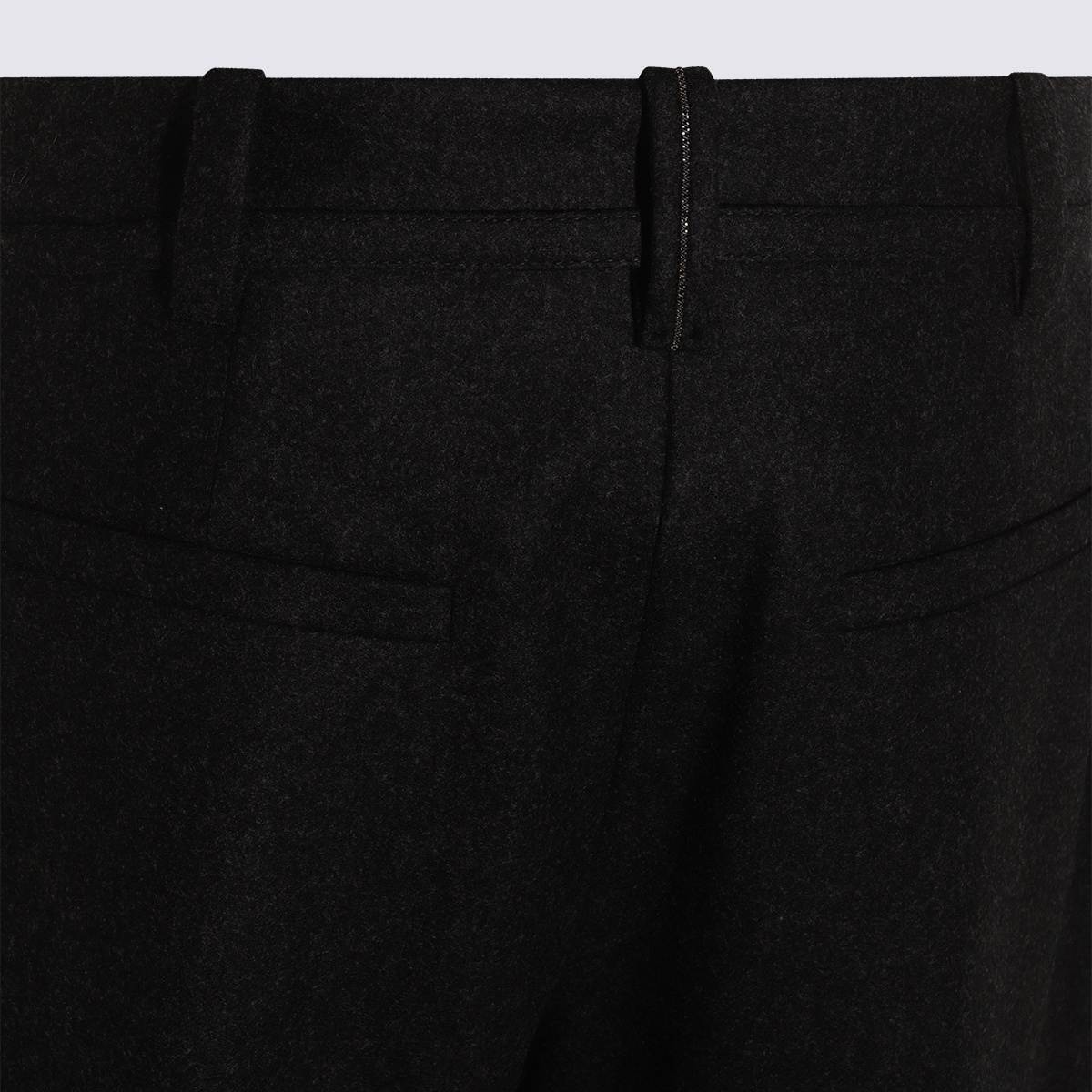 Brunello Cucinelli Straight Leg Trousers With Back Pockets And Belt Loops In Black