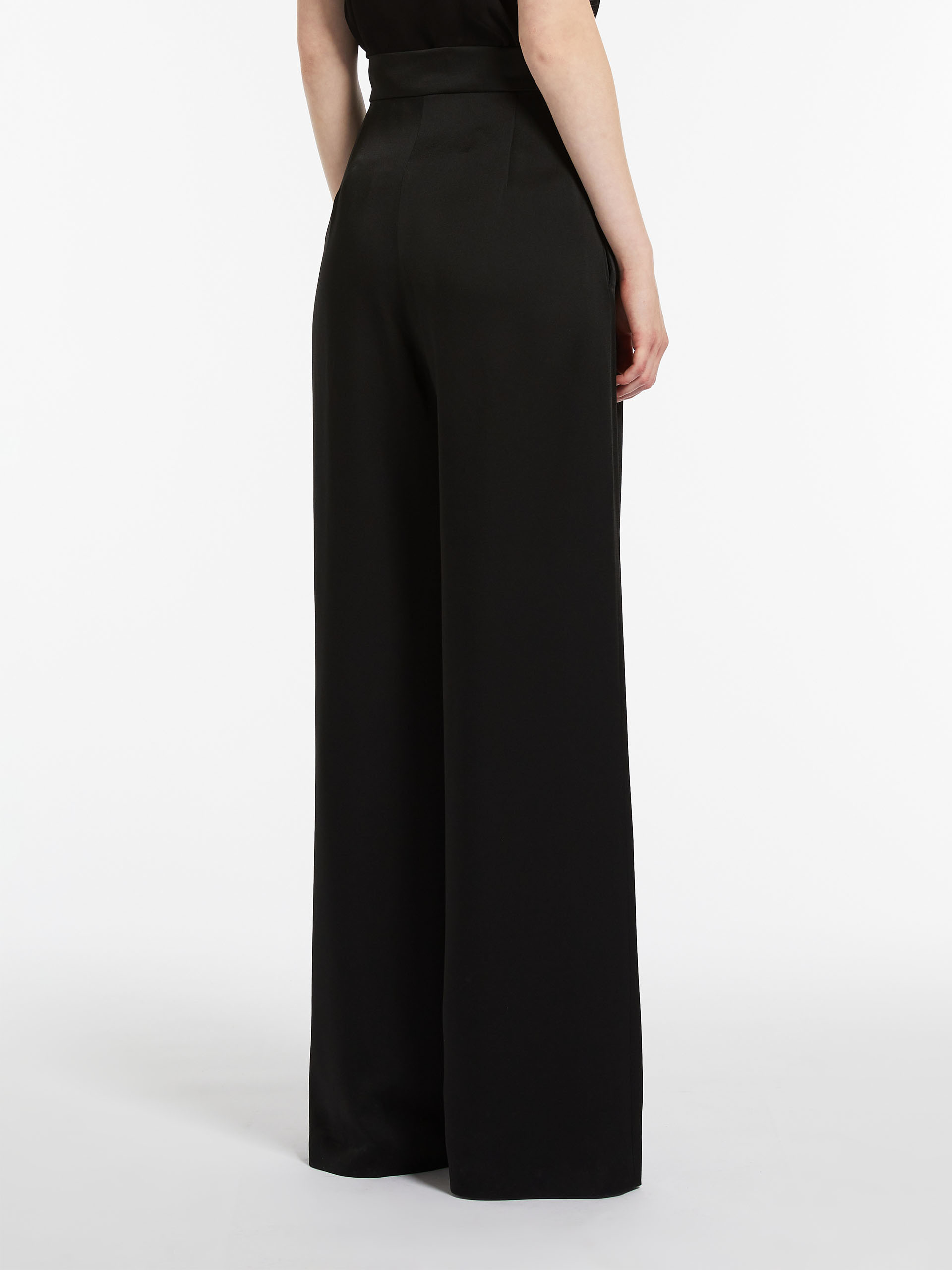 Max Mara Wide-legged Casual Pants In Black