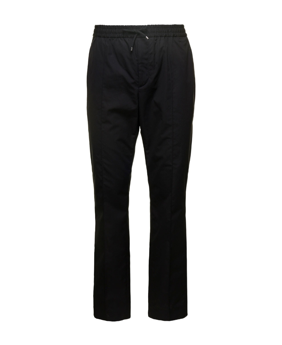 Valentino Straight-leg Drawstring Cotton Trousers In Black