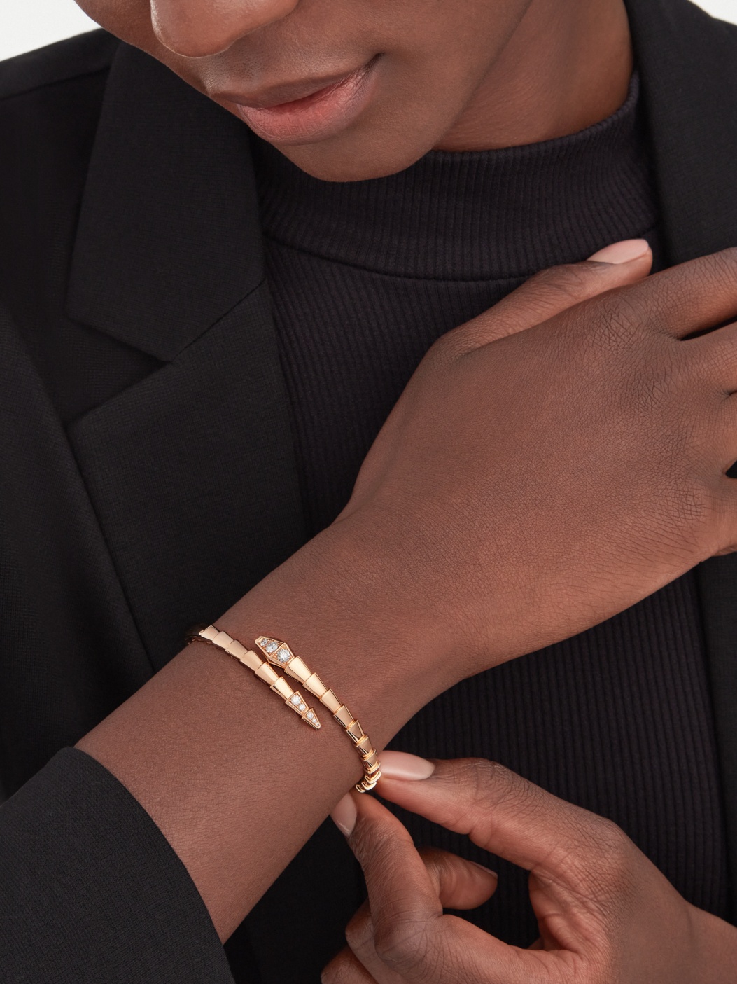 Bvlgari Serpenti Viper Bracelet In Rose Gold In Yellow