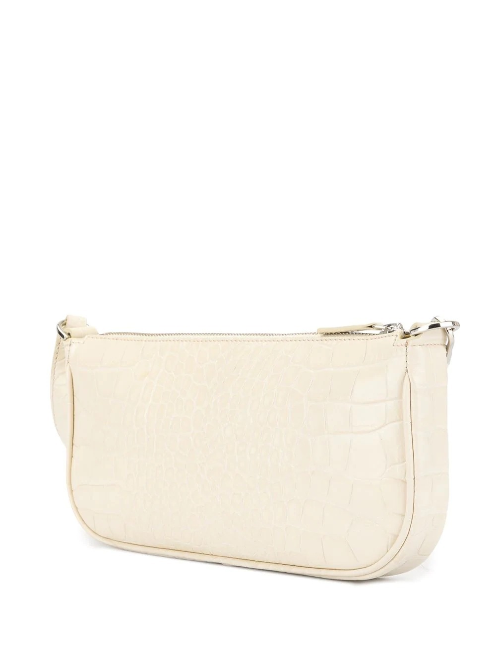 By Far Rachel Crocodile-embossed Shoulder Bag In White