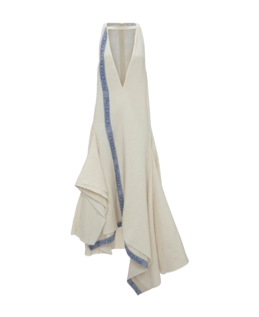 Jw Anderson V- Neck Panelled Dress In White