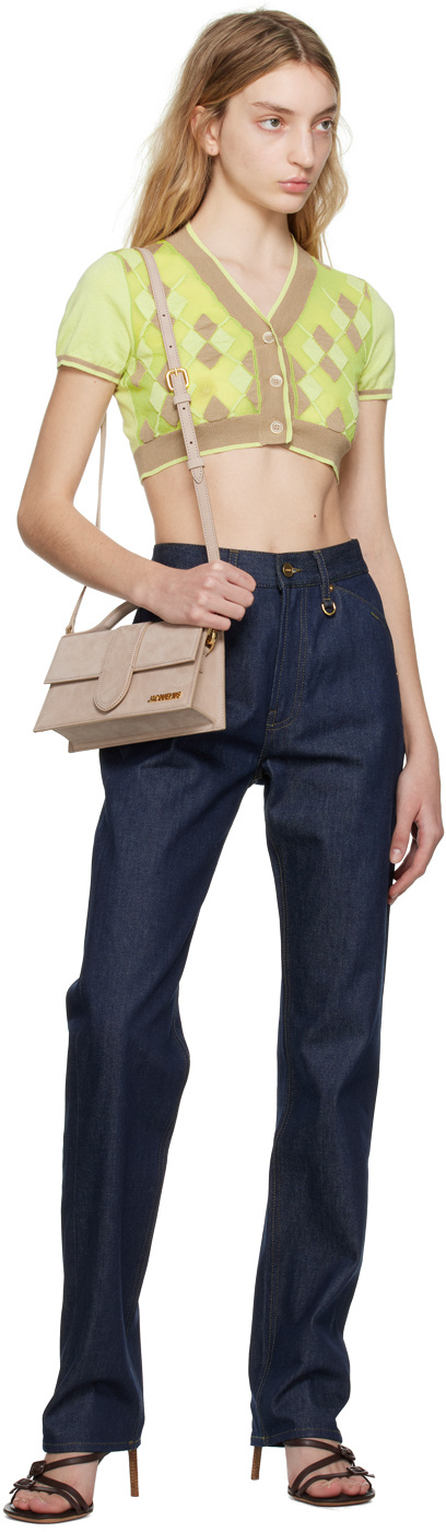 Jacquemus Argyle-check-pattern Cropped Top In Black
