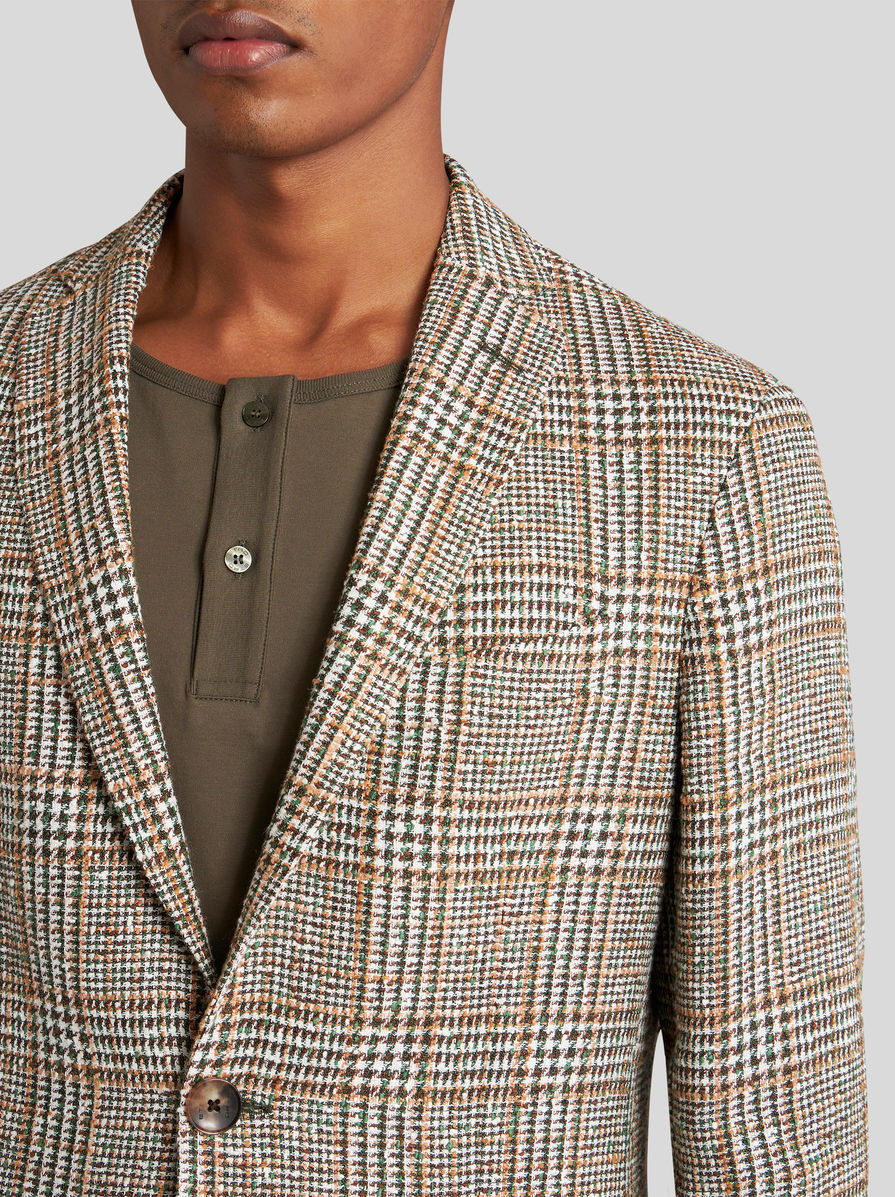 Etro Checked Houndstooth Blazer In Nude