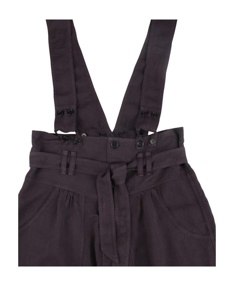 ISABEL MARANT BOW-DETAIL DUNGAREE SHORTS