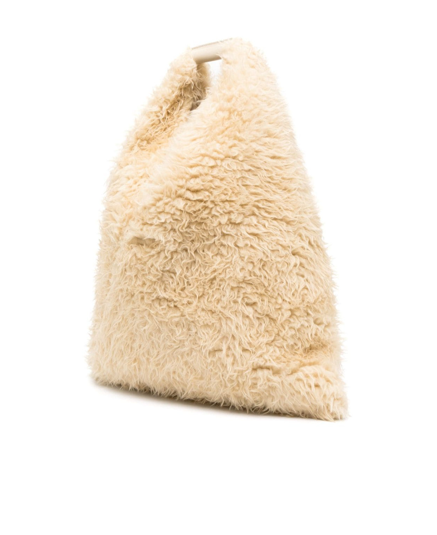 Mm6 Maison Margiela Japanese Faux-fur Shoulder Bag In Nude
