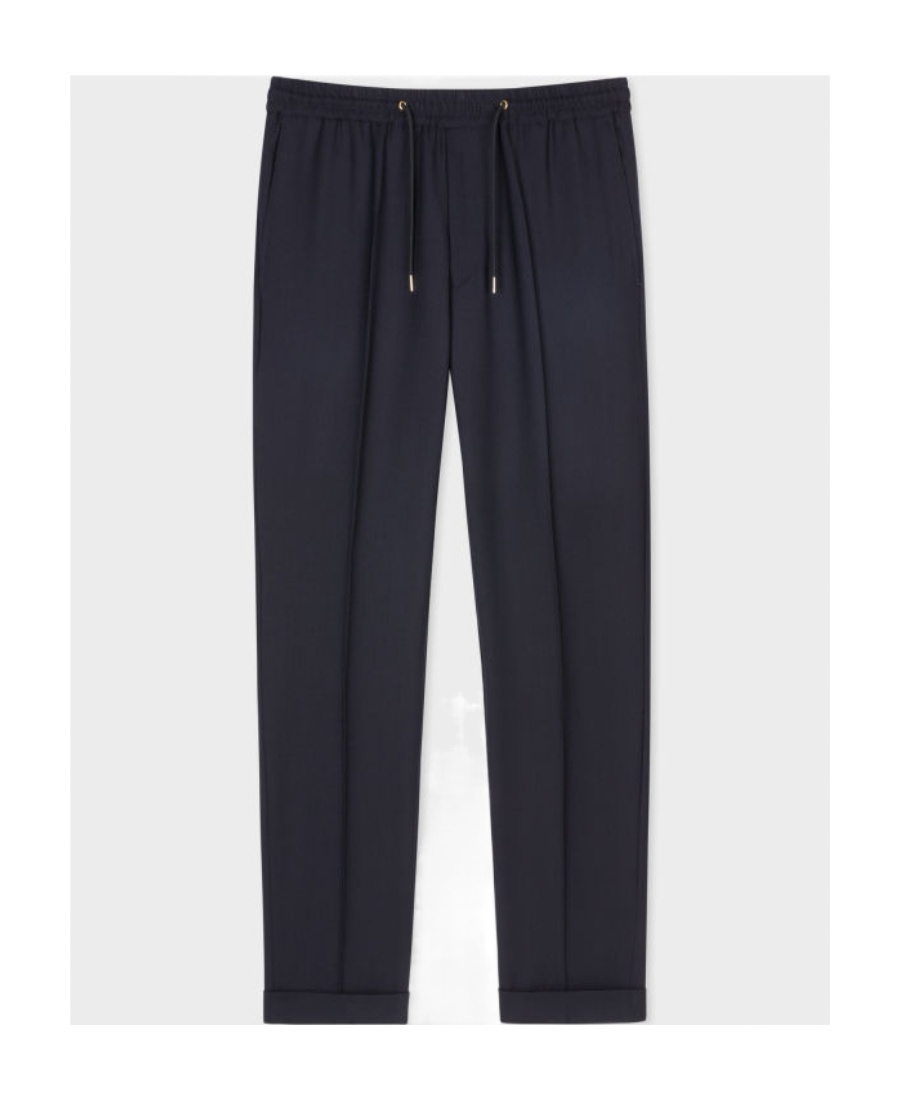 Paul Smith Navy Wool Pants In Black