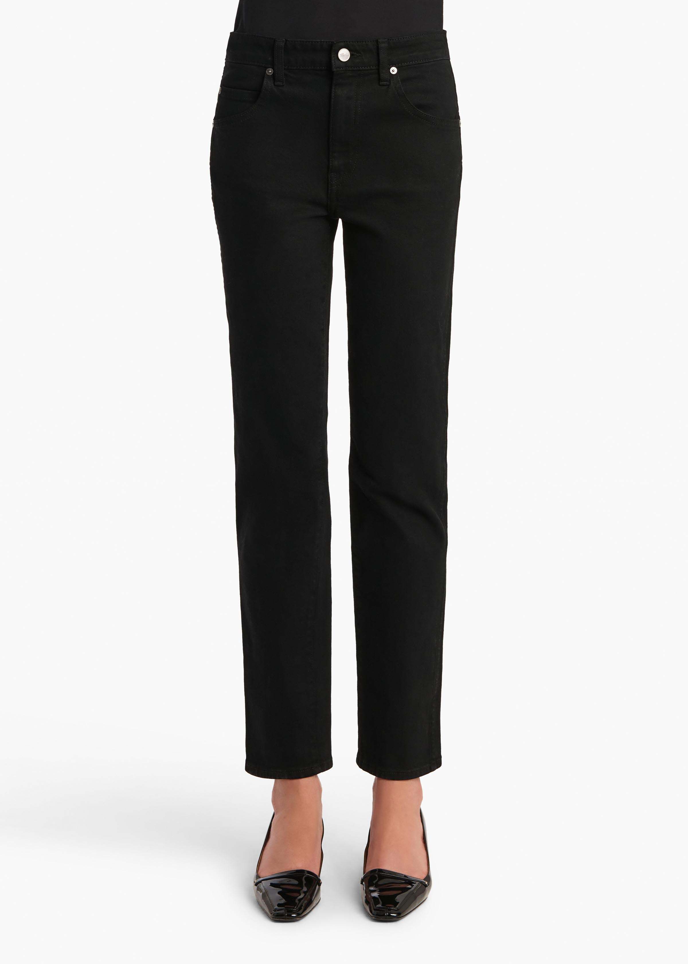 Khaite Denim Trousers With Belt Loops In Black