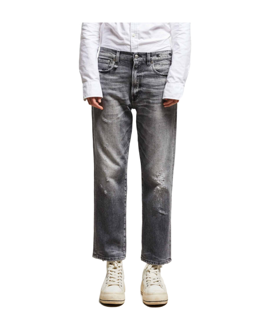 R13 Belt Ring Denim Trousers In Black