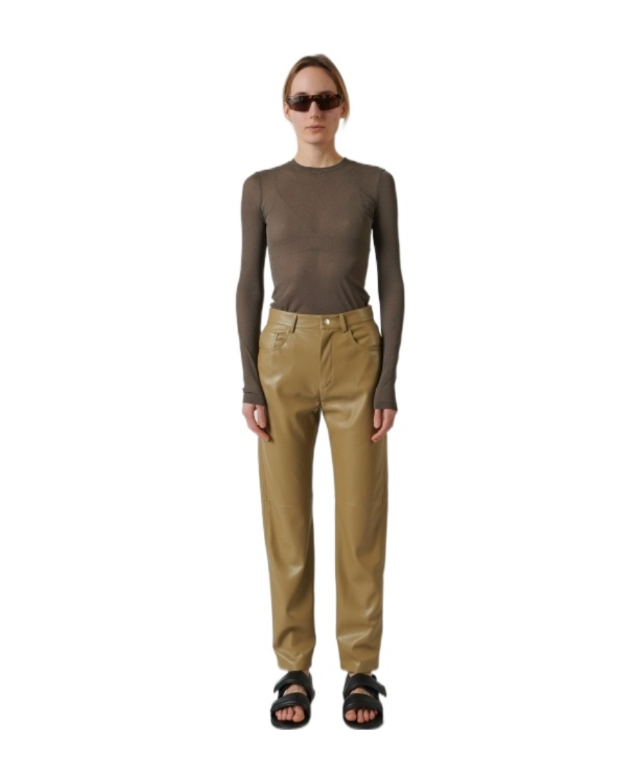 Nanushka Vinni Cropped Trousers In Brown