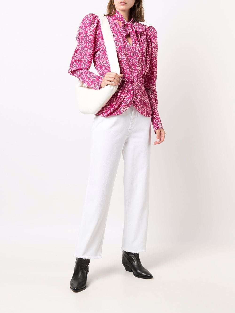 ISABEL MARANT ABSTRACT-PRINT SILK BLOUSE