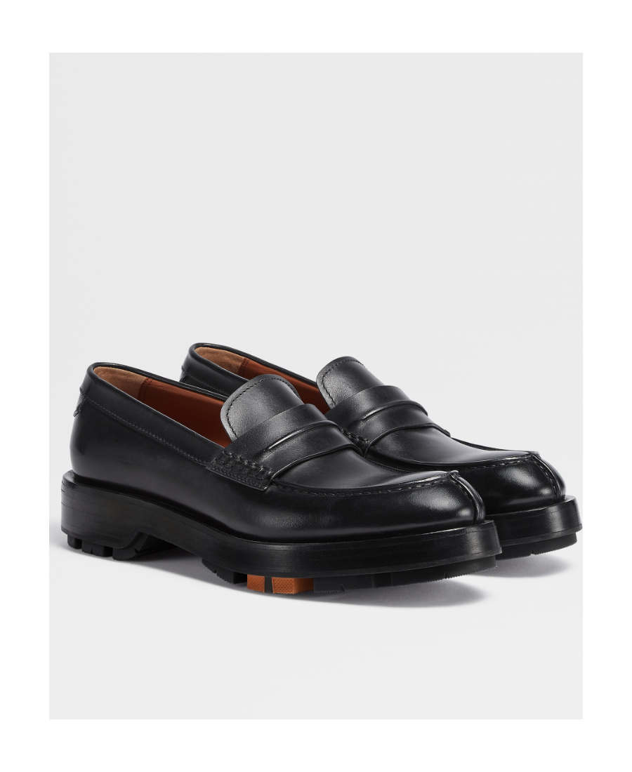 Zegna Udine Lug-sole Loafers In Black