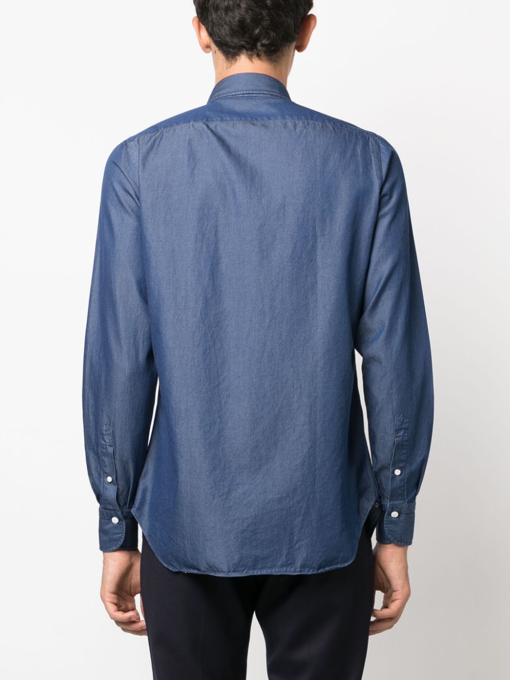 Shop Finamore 1925 Napoli Tailored Shirt In Blue