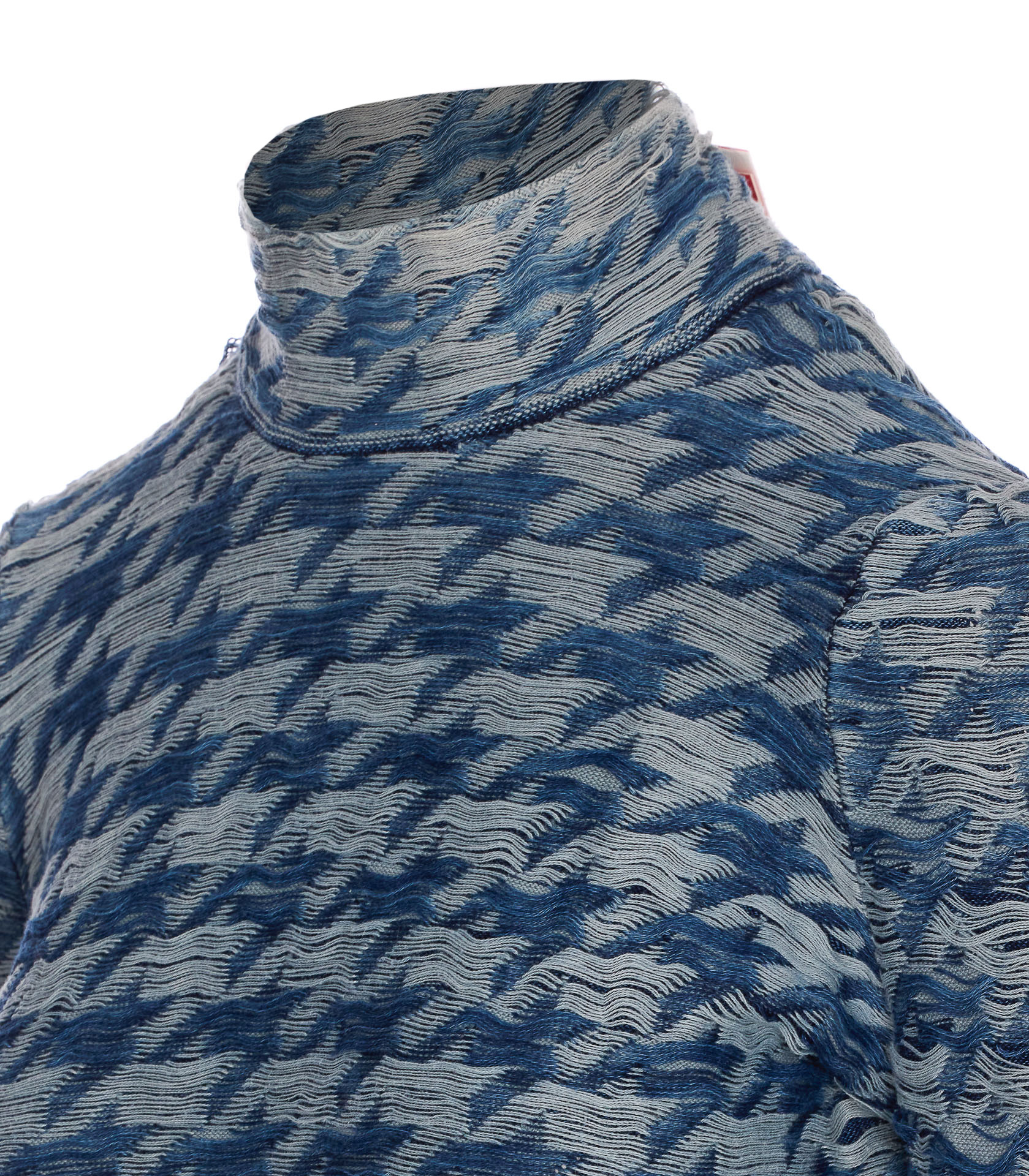Diesel Knitwear Long Sleeve High Neck Denim Style In Blue