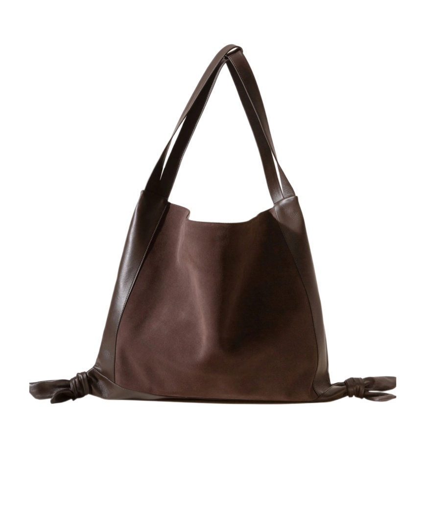 Hereu Knotted-detail Leather Shoulder Bag In Brown