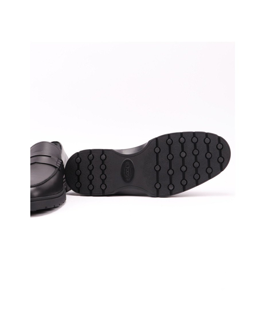 Tod's Leather Moccasin With Mask In Black