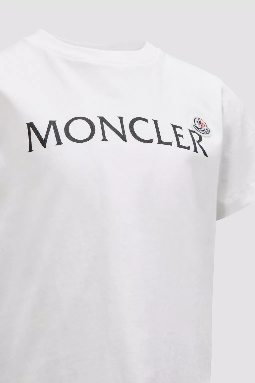 Moncler Enfant Logo Patch Crewneck T-shirt In White