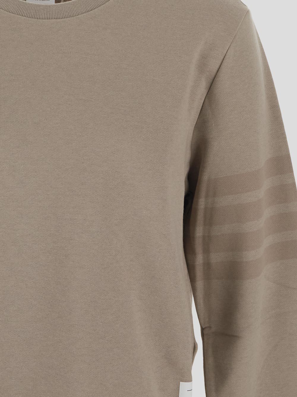 Thom Browne 4-bar Stripes Cotton Sweatshirt In Nude