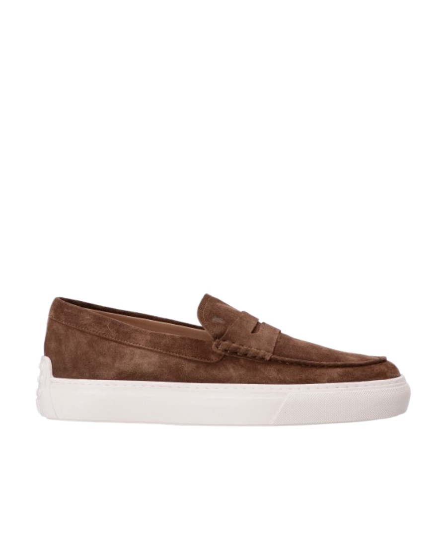Tod's Gommino Round Toe Penny Loafers In White