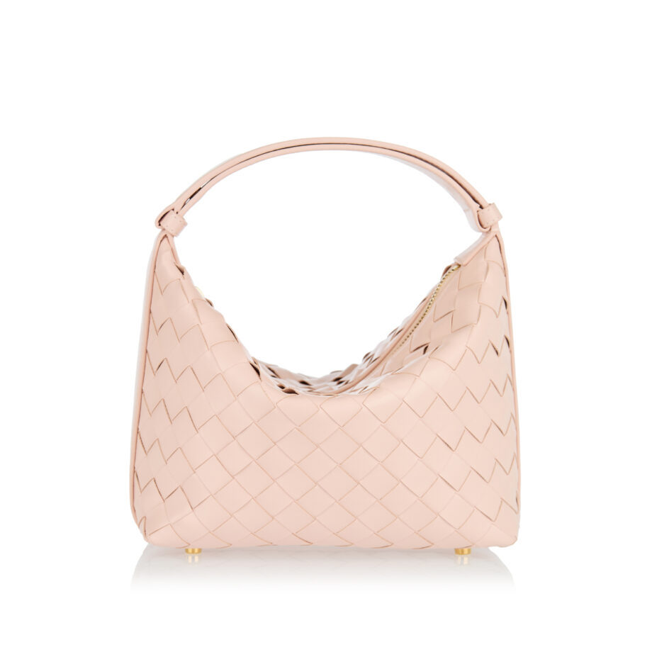Bottega Veneta Wallace Small Intrecciato Leather Shoulder Bag In Nude
