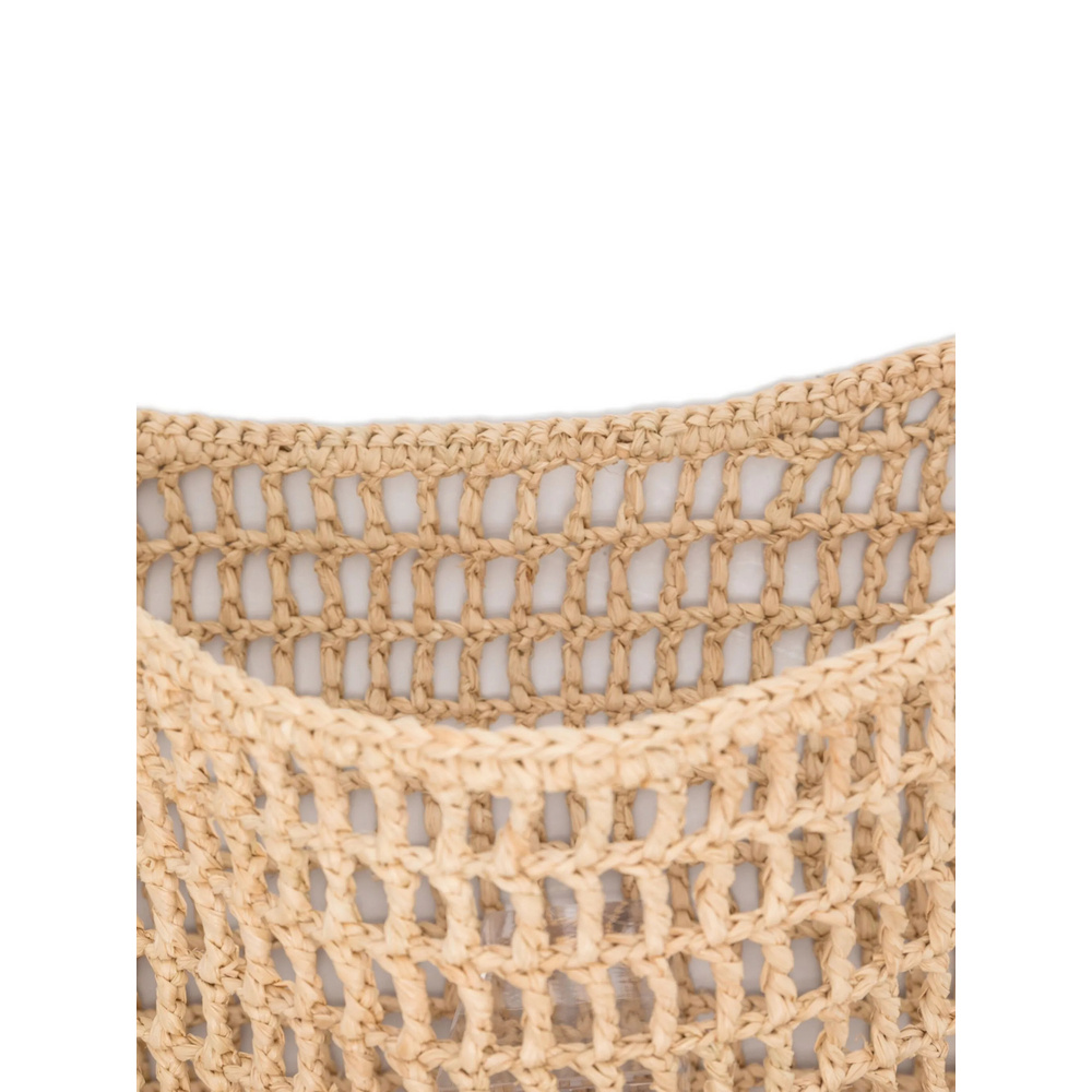 Saint Laurent Woven Shoulder Bag In Brown