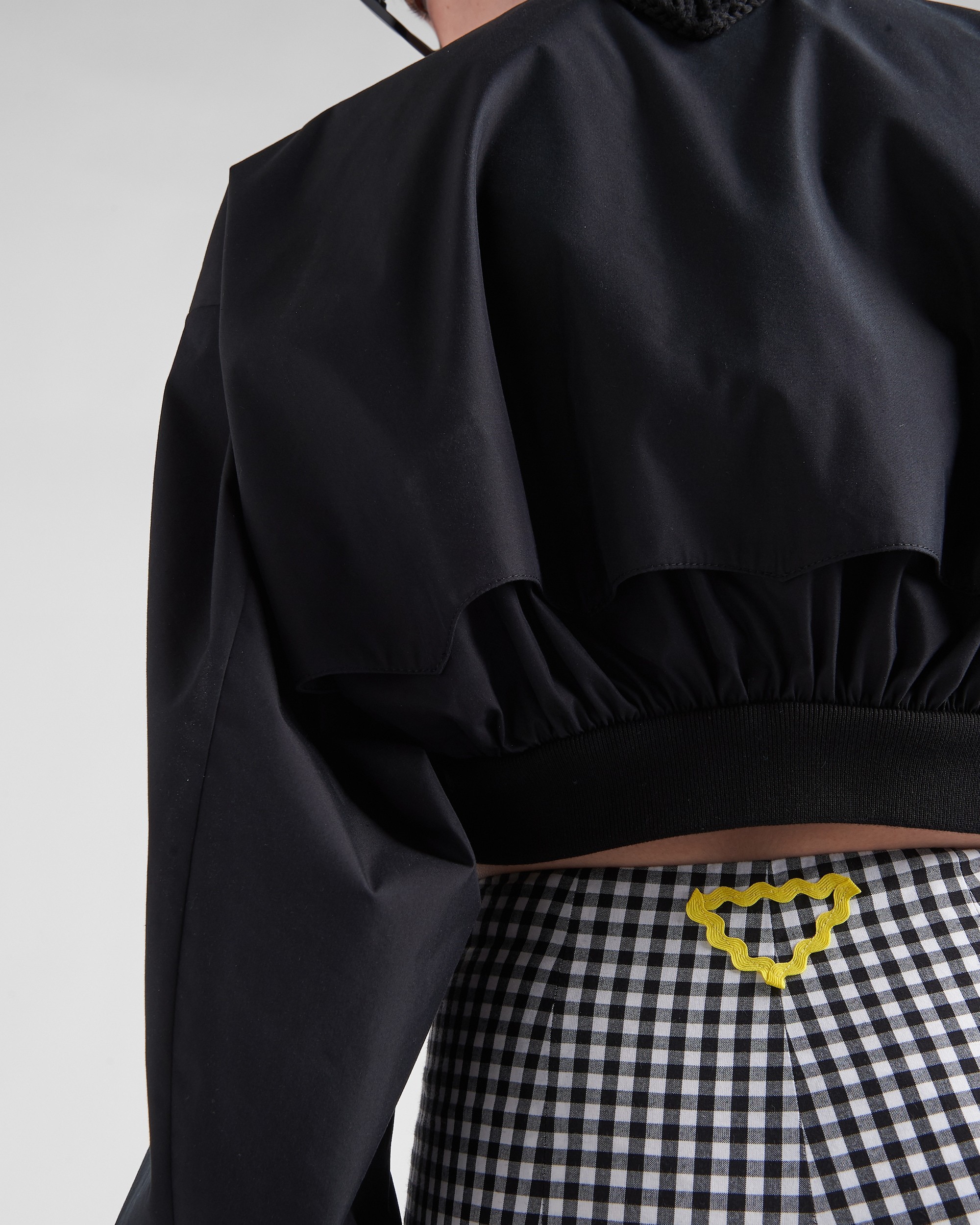 Prada Gingham-check Trousers In Gray