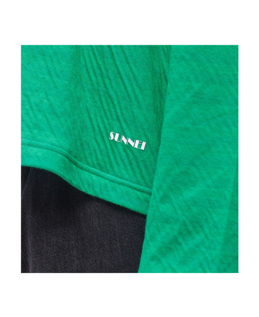 Sunnei Long-sleeved Striped T-shirt In Green