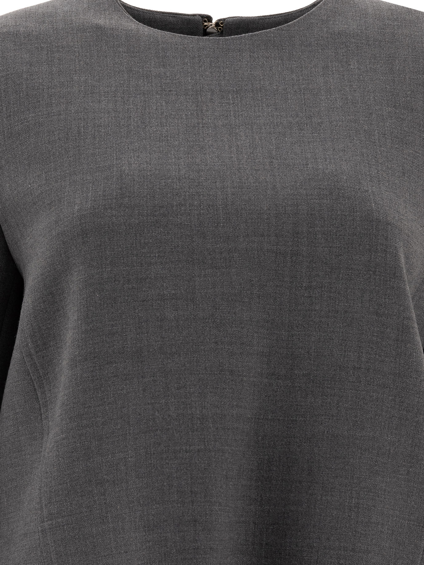 Totême Womens Grey Melange Round-neck Shoulder-pad Woven Top In Black