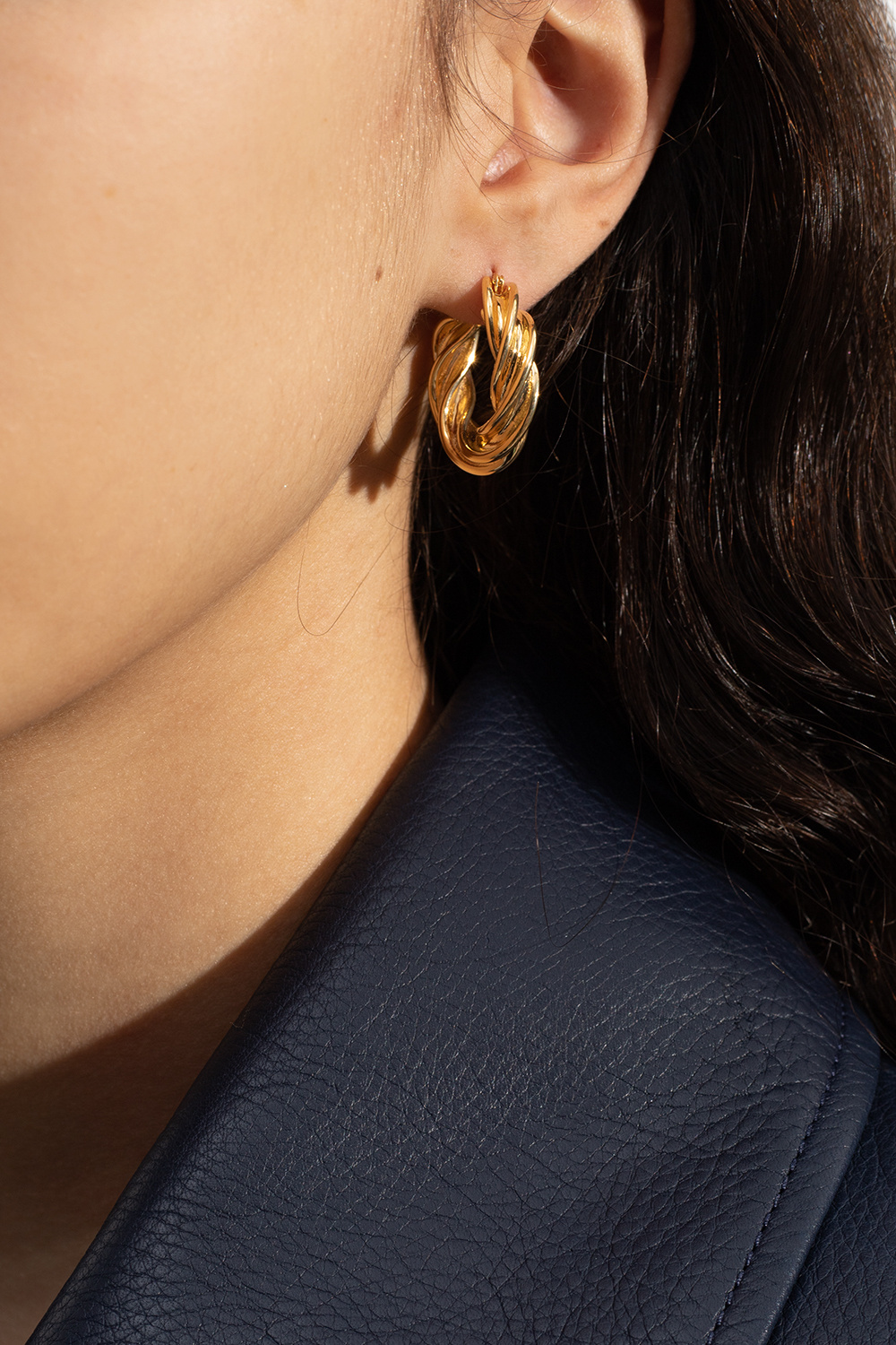 Bottega Veneta Hoop Earrings In Yellow