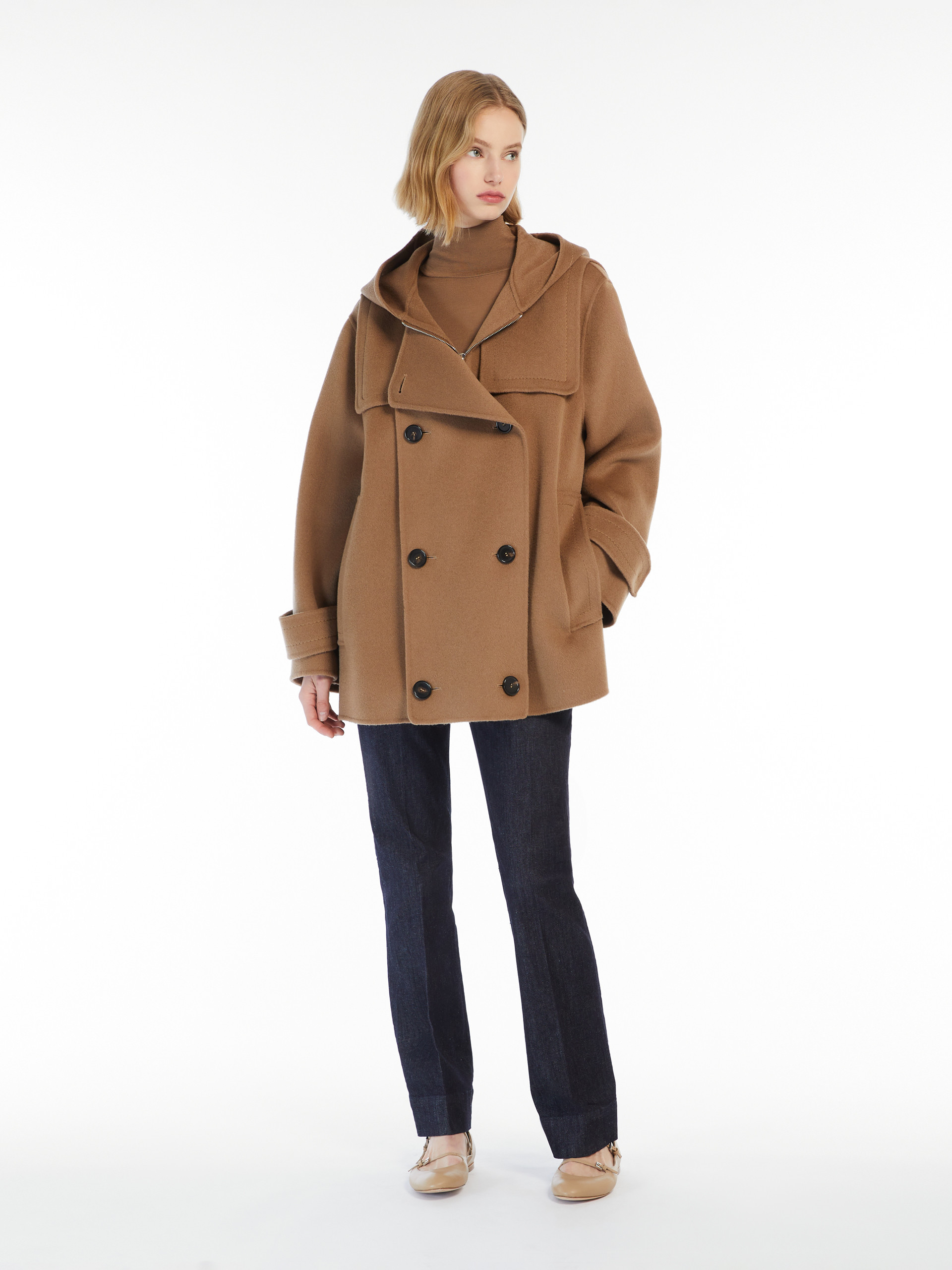 Max Mara Double-breasted Coat In Brown